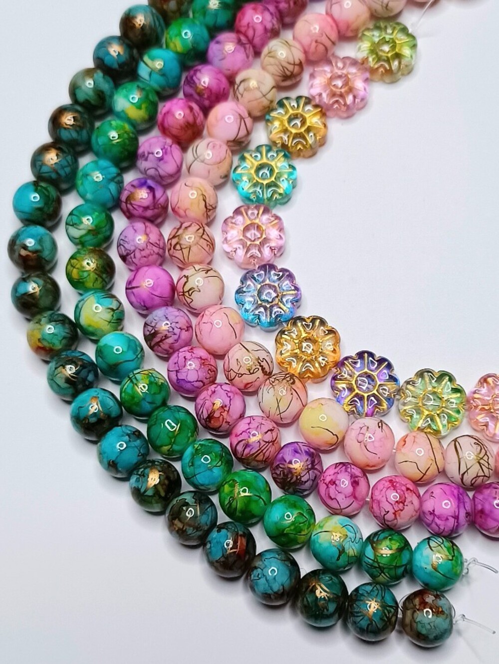Jewelry-making Glass Beads 5-strands